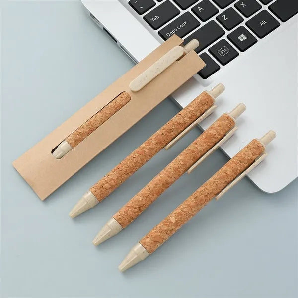 Eco-Friendly Cork & Wheat Straw Click Pen