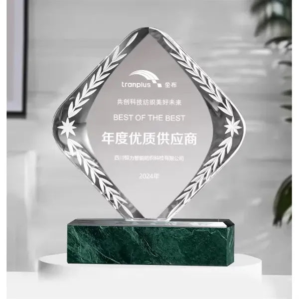 Diamond Crystal Award With Marble Base