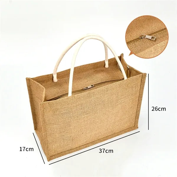 Eco-Friendly Jute Burlap Tote Shopping Bag