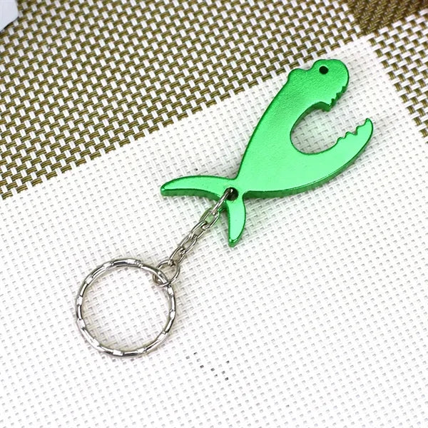 Novel Shark-Shaped Metal Keychain Bottle Opener