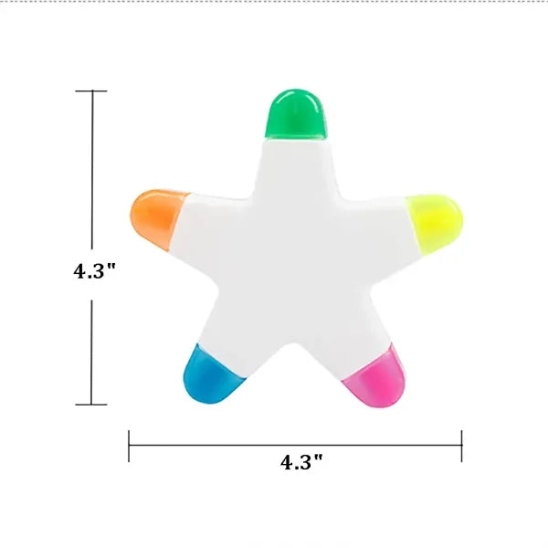 Star-Shaped 5-Color Highlighter Marker
