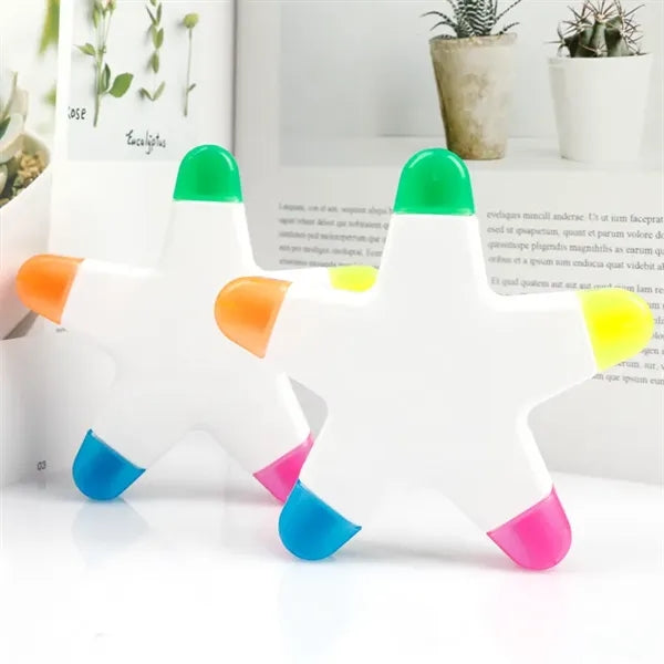 Star-Shaped 5-Color Highlighter Marker