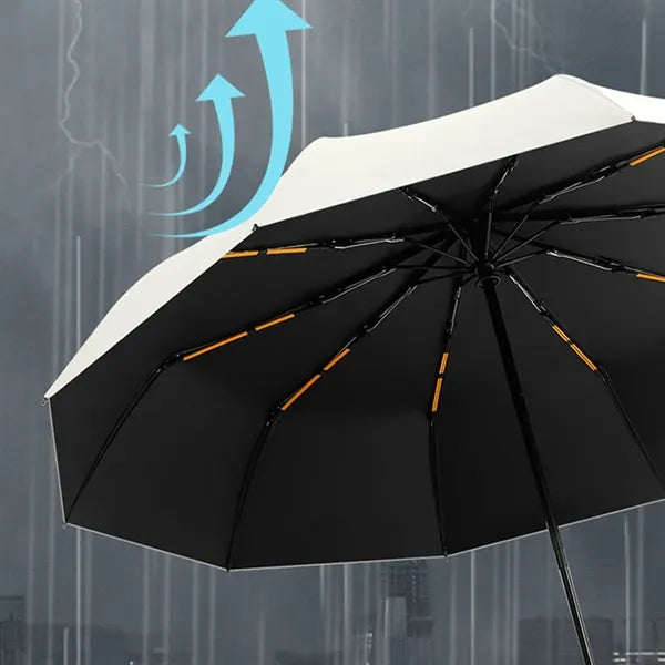 10 Sturdy Ribs Automatic Open Folding Buckle Sun Umbrella