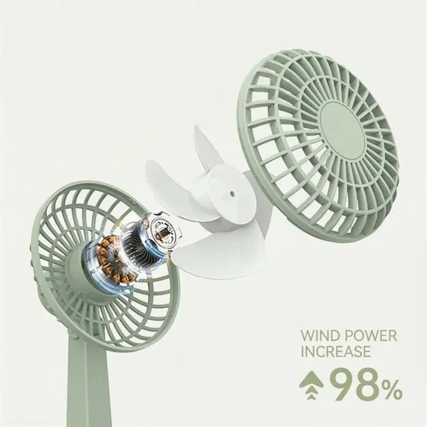 Portable Rechargeable Desk Fan - 2000mAh Battery & 5 Speed L