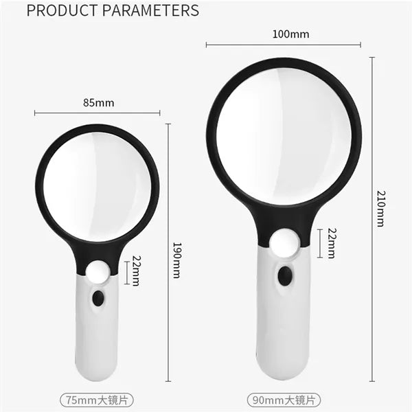 3LED Dual Lens Portable Glass Magnifier
