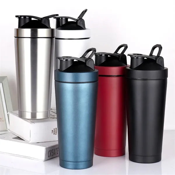 25Oz Sports Stainless Steel Shaker Bottle With Blender