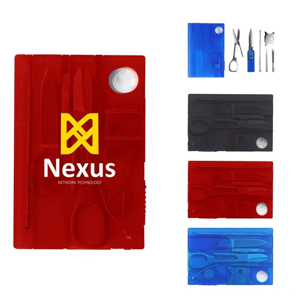 12 In 1 Mini Multifunctional Outdoor Survival Tools Card Kit