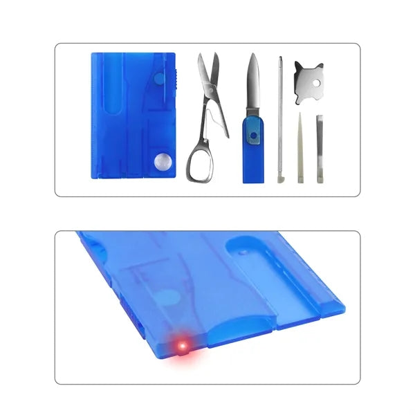12 In 1 Mini Multifunctional Outdoor Survival Tools Card Kit