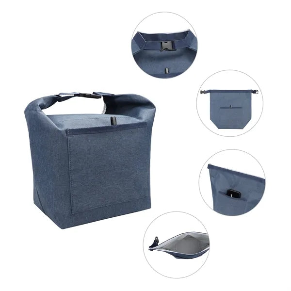 Roll Top Insulated Lunch Tote Bag Cooler 13.4"x13"x5.9"