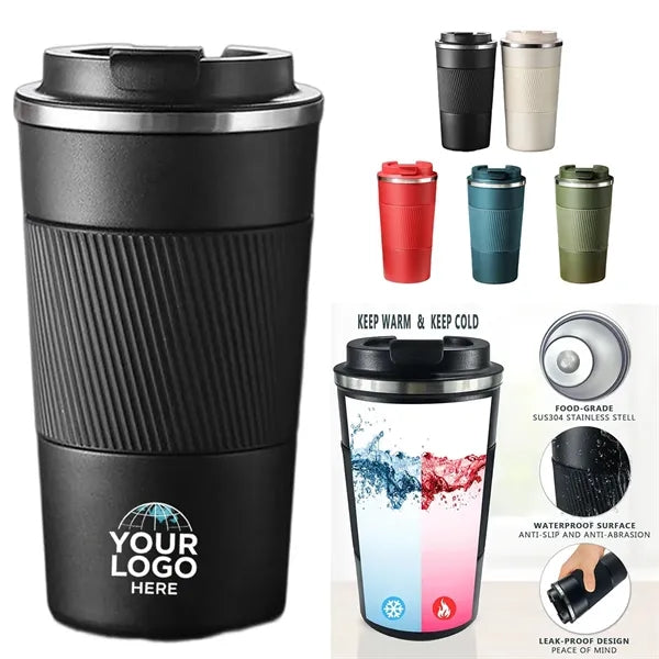 17Oz Double Walled Insulated Vacuum Coffee Tumbler with Lid