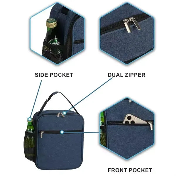 Outdoor Insulated Thermal Lunch Bag Box with Handle