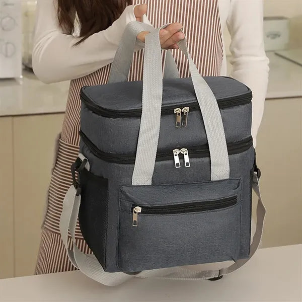 Travel Large-Capacity Insulated Double-Layer Lunch Box Bag