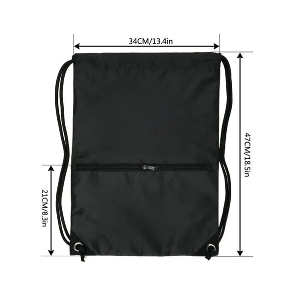 Sporty Drawstring Gym Sackpack with Zipper Pocket