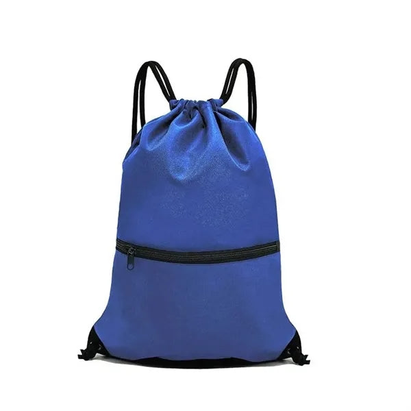Sporty Drawstring Gym Sackpack with Zipper Pocket