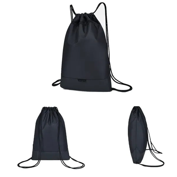 Drawstring Training Gymsack Backpack with Zipper Pocket