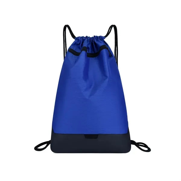 Drawstring Training Gymsack Backpack with Zipper Pocket
