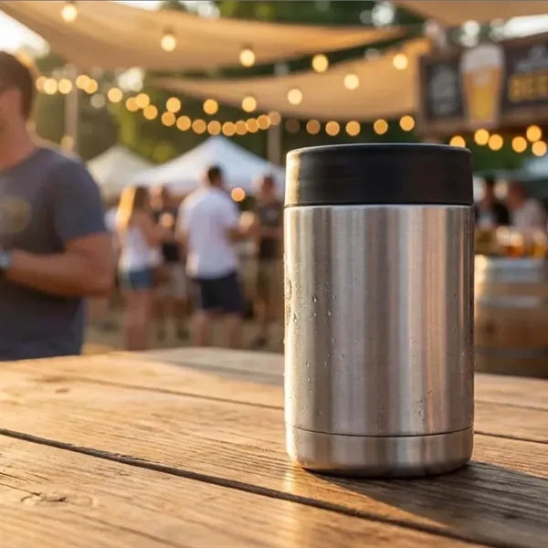 12oz double wall beverage holder insulated bottle can cooler