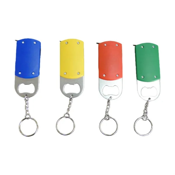 3-in-1 Tape Measure, Bottle Opener, Flashlight Keycha