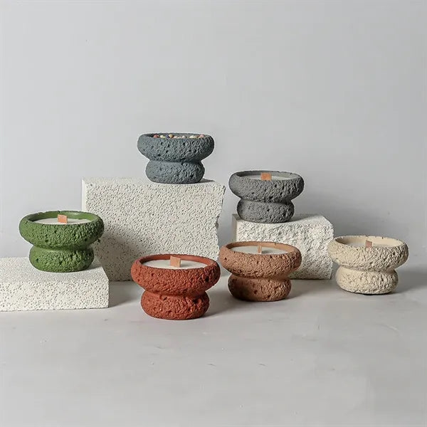 Round Bottom Cement Scented Candle