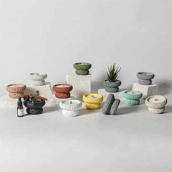 Round Bottom Cement Scented Candle