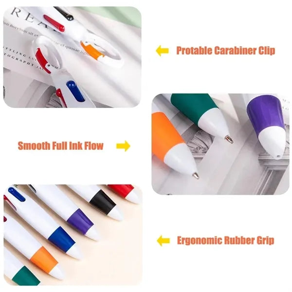 Carabiner Pen Retractable Ballpoint Multicolor Pen