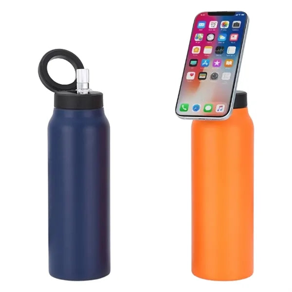 Insulated Water Bottle With Rotating Phone Holder