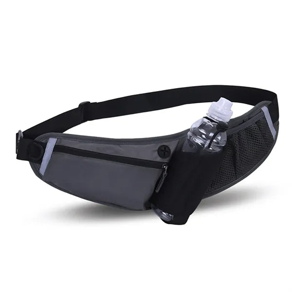 Nylon Fitness Waist Pack with Water Bottle Holder