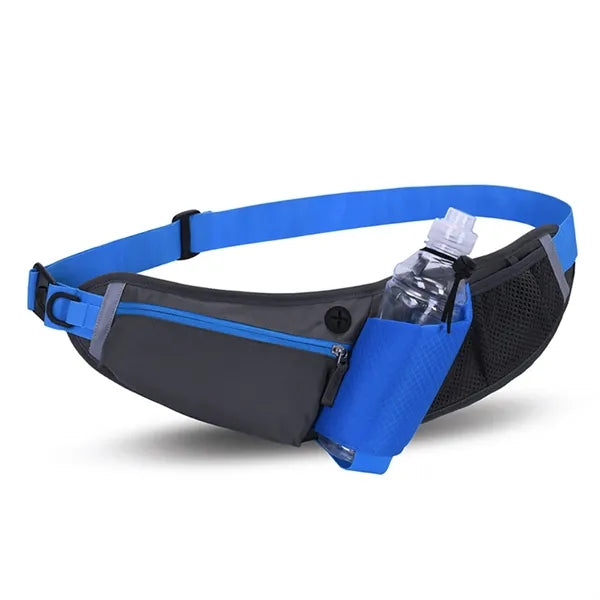 Nylon Fitness Waist Pack with Water Bottle Holder