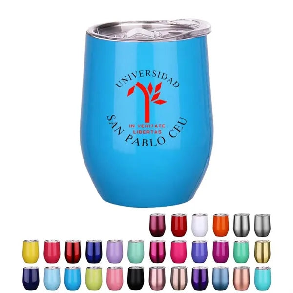 12 oz Vacuum Stainless Steel Wine Glass Coffee Mug