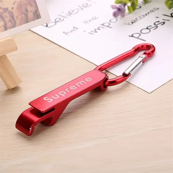 Aluminum Can Bottle Opener With Carabiner