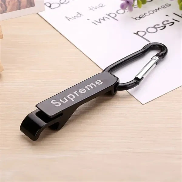 Aluminum Can Bottle Opener With Carabiner
