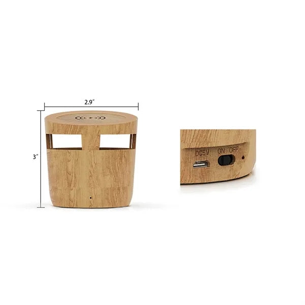 Wood Grain Wireless Speaker and Charger Station