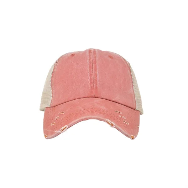 Distressed Mesh Trucker Hat Adjustable Vintage Baseball Cap