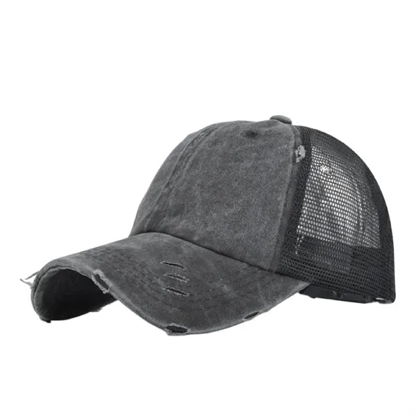 Distressed Mesh Trucker Hat Adjustable Vintage Baseball Cap