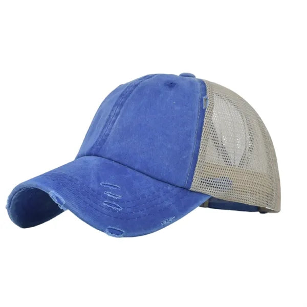 Distressed Mesh Trucker Hat Adjustable Vintage Baseball Cap