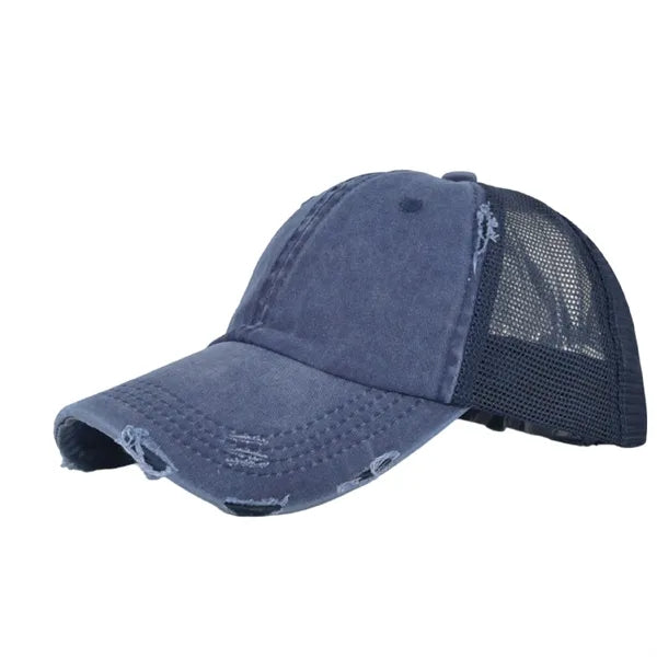 Distressed Mesh Trucker Hat Adjustable Vintage Baseball Cap