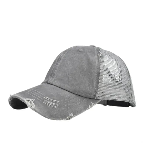 Distressed Mesh Trucker Hat Adjustable Vintage Baseball Cap