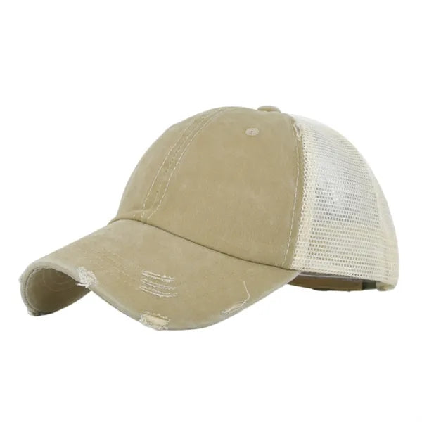 Distressed Mesh Trucker Hat Adjustable Vintage Baseball Cap