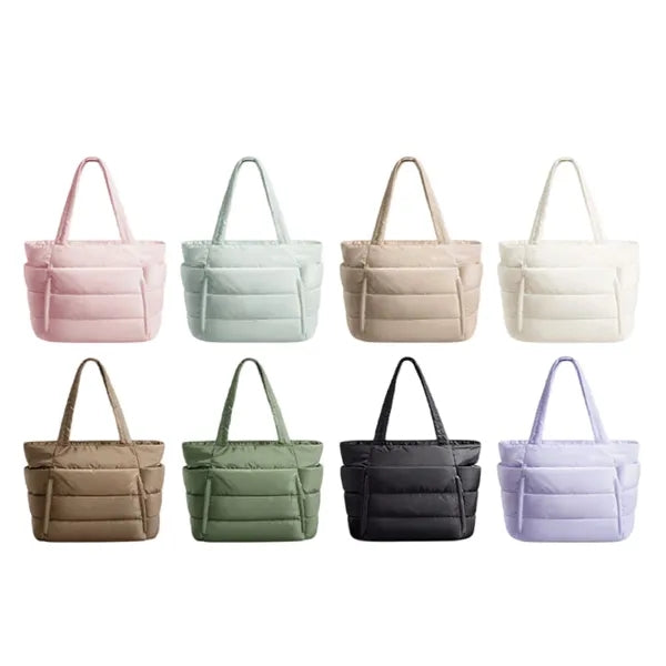 Quilted Puffer Tote Bag Spacious Stylish Durable Daily Use