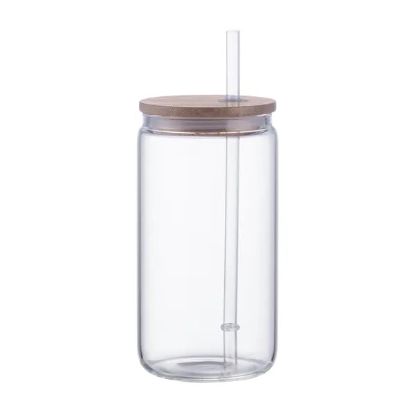 Reservoir-IX 18 Oz. Can Shaped Glass Tumbler with Straw