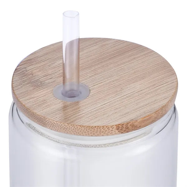 Reservoir-IX 18 Oz. Can Shaped Glass Tumbler with Straw