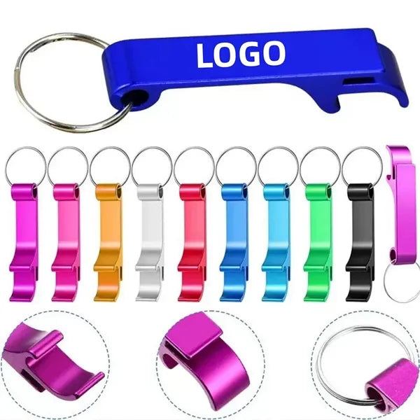 Multi-function Aluminum Bottle Opener Keychain