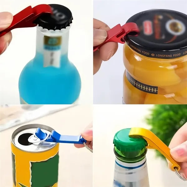 Multi-function Aluminum Bottle Opener Keychain