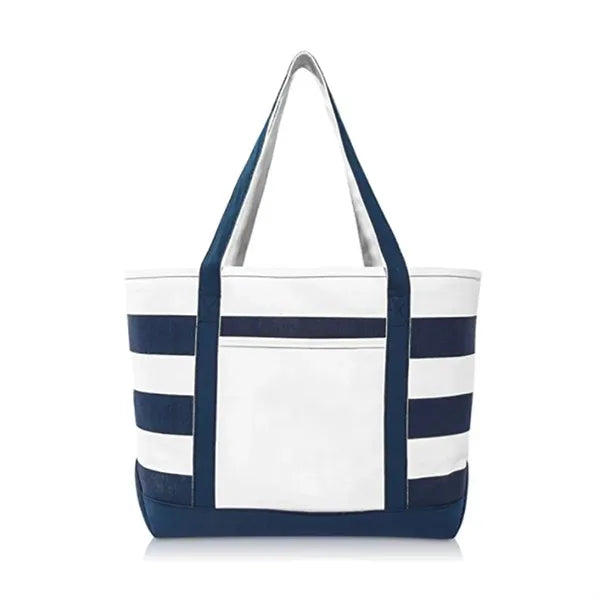 Striped Canvas Boat Tote