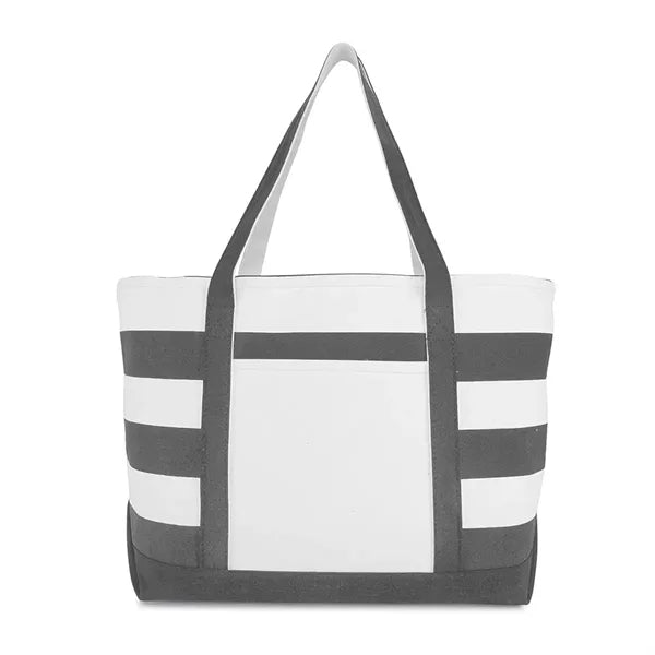 Striped Canvas Boat Tote