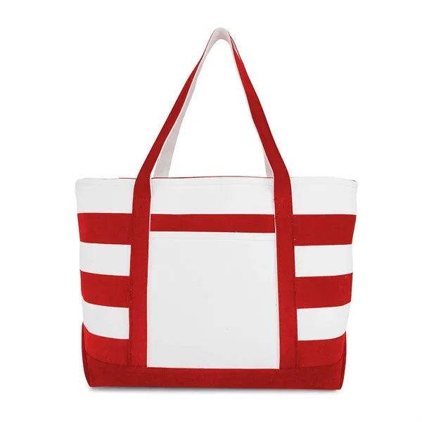 Striped Canvas Boat Tote