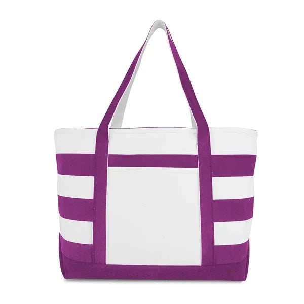Striped Canvas Boat Tote