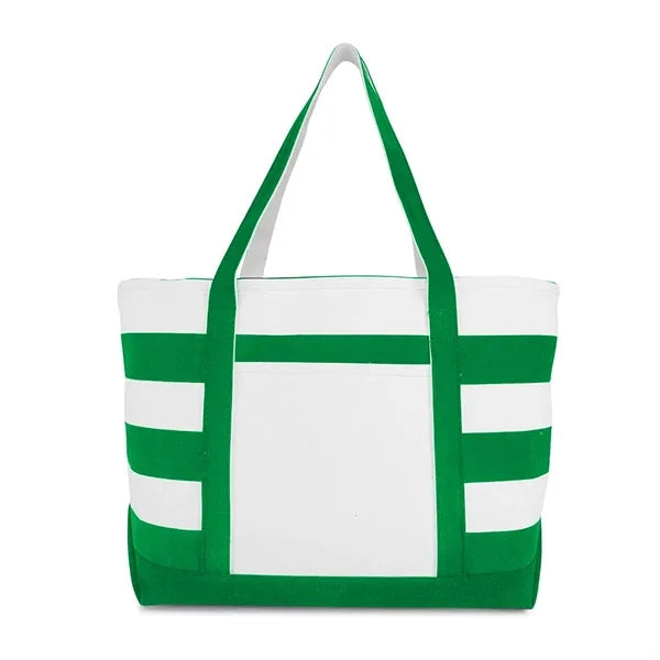 Striped Canvas Boat Tote