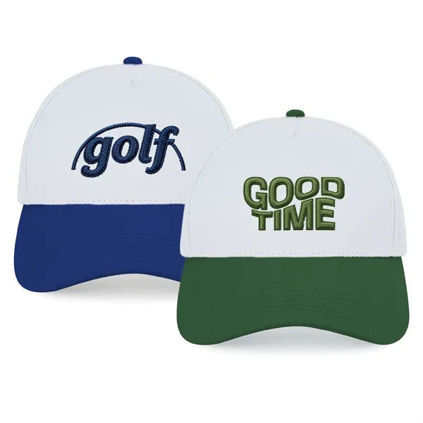 Two-Tone Cotton Twill 5-Panel Structured Cap