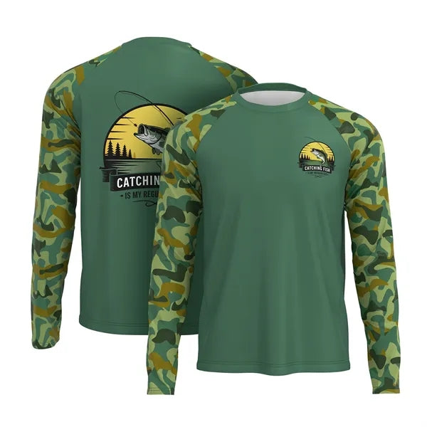 Men's 180 GSM UPF 50+ Sunproof Sublimation Long Sleeve Fishi